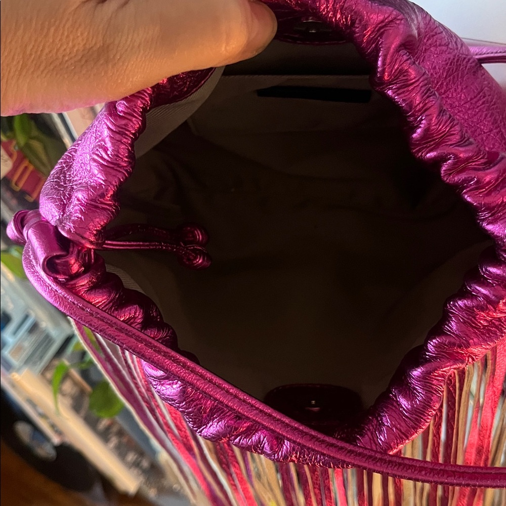 Rebecca Minkoff Fringe Night Out Metallic hot pink Crossbody Bag - Picture 5 of 5